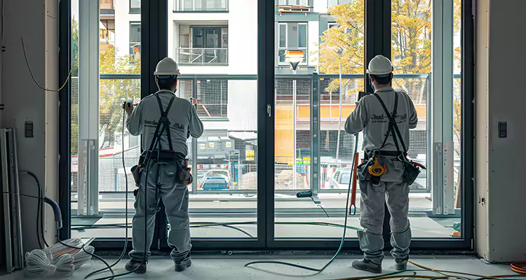 Patio Door Glass Replacement with Built-In Blinds in North Port, FL